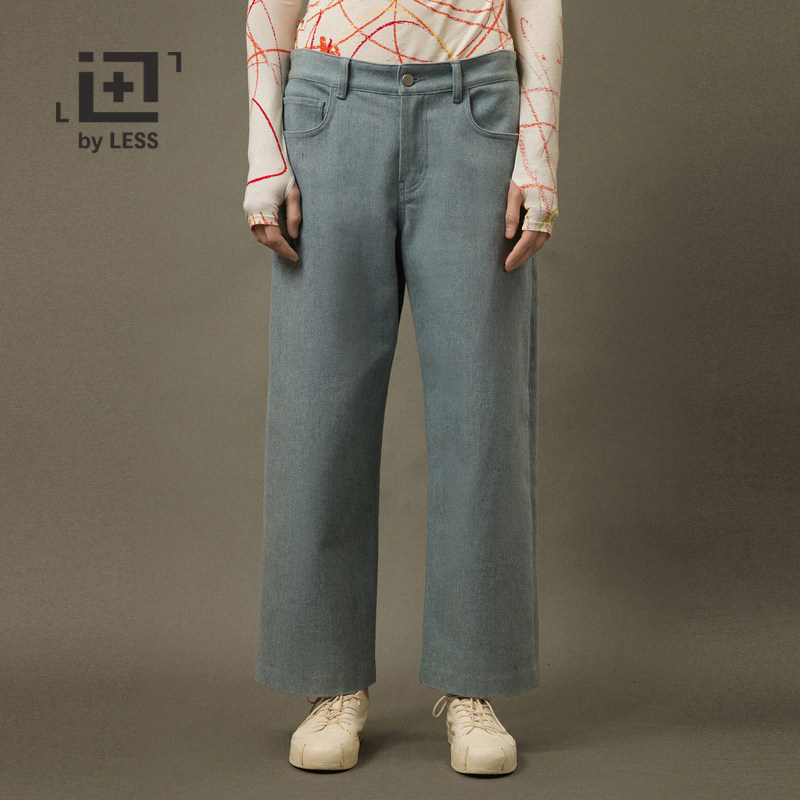 【迅系列】LESS春秋棉质裤子女休闲简约直筒牛仔长裤2N9E11