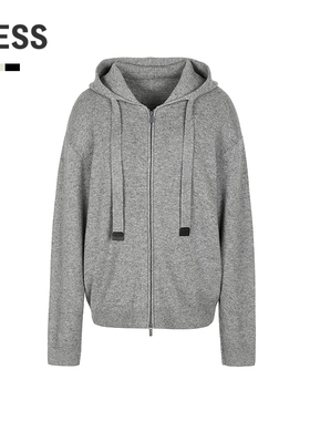 【商场同款】LESS2025冬新款休闲连帽拉链卫衣女含羊绒2PA31518H