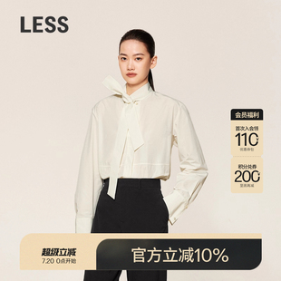 女休閑通勤系帶領(lǐng)氣質(zhì)優(yōu)雅長袖 LESS春秋簡約襯衫 襯衣女2O8210160
