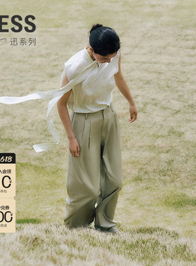 【迅系列】LESS夏工装棉质阔腿宽松简约舒适休闲裤子女2P5E11020