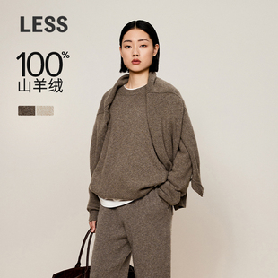 0压系列 套头羊绒衫 LESS冬经典 女长袖 2OA312060 箱型圆领针织衫