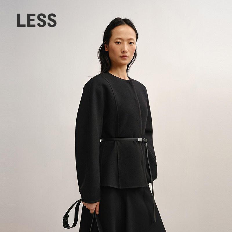 【商场同款】LESS2025冬新款通勤休闲纯色毛呢夹克外套2P0
