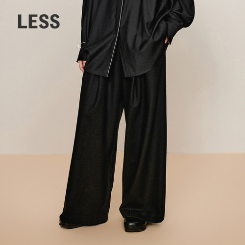 高腰通勤LESS休闲阔腿直筒裤女