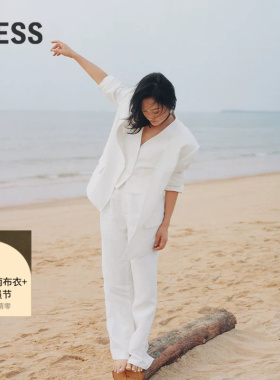 【周迅同款】LESS夏环保白色简约宽松舒适亚麻休闲裤女2P4E13790