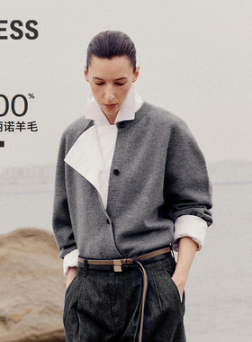 【商场同款/SAMUEL系列】LESS2025冬新款休闲开襟针织衫2PB317120