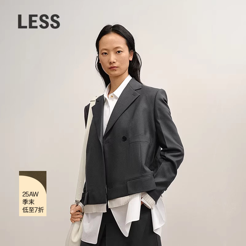 【商场同款/精工系列】LESS2025年冬新款假两件西装外套2P