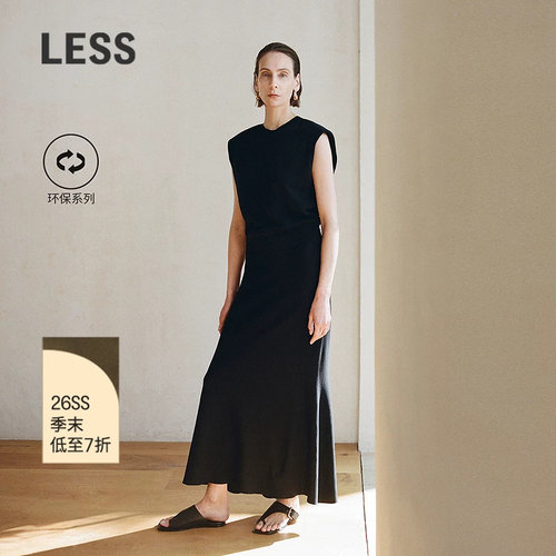 LESS收腰无袖针织连衣裙