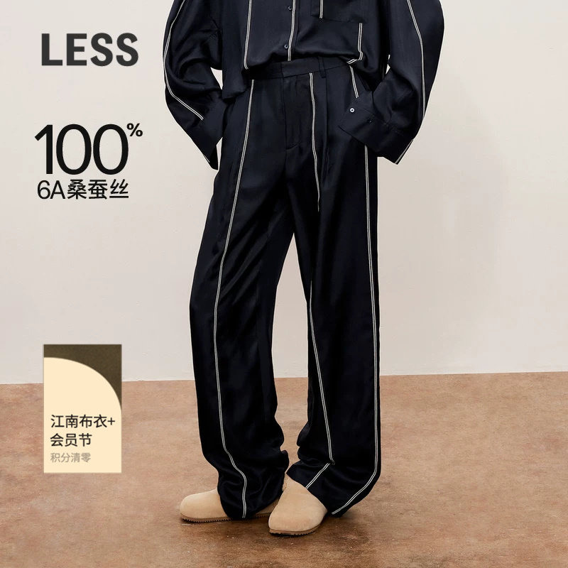 【精工系列】LESS春秋6A桑蚕真丝垂感松弛感宽松休闲裤2O7E