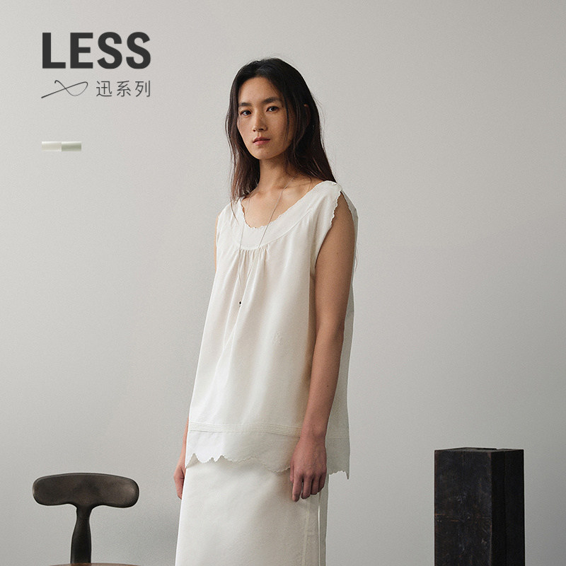 LESS丝棉花边绣花背心图片