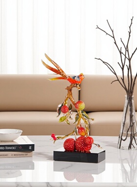 新中式珐琅彩荔枝摆件乔迁送礼