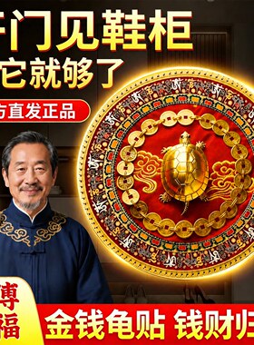 【过香火】金钱龟贴西墙招财聚财开门见鞋柜摆件大门对门鱼缸背景