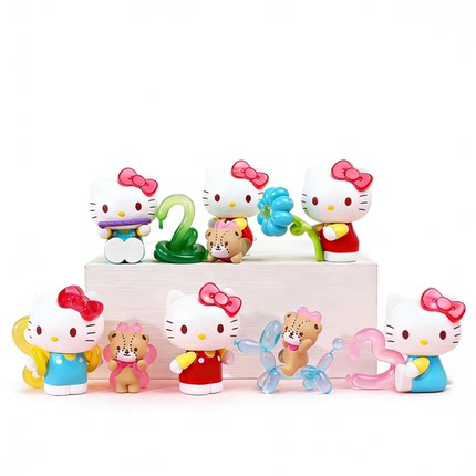 正版hellokitty盲盒手办摆件名创优品气球庆典系列端盒一整套礼物