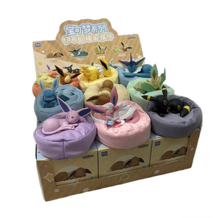 伊布家族睡姿盲盒宝可梦睡眠手办仙子叶月伊布摆件玩偶模型正版