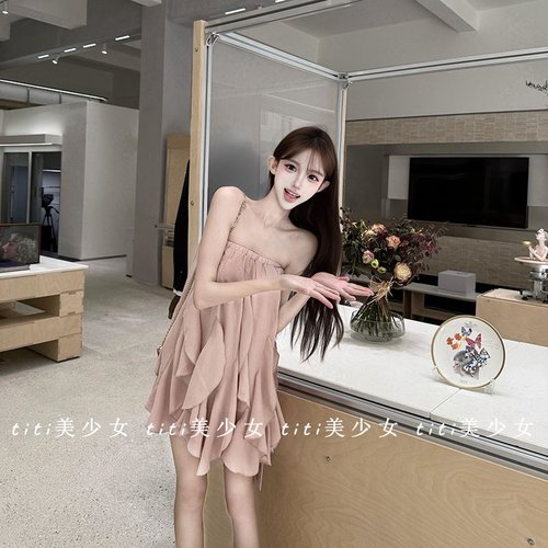 不规则短款A字连衣裙女