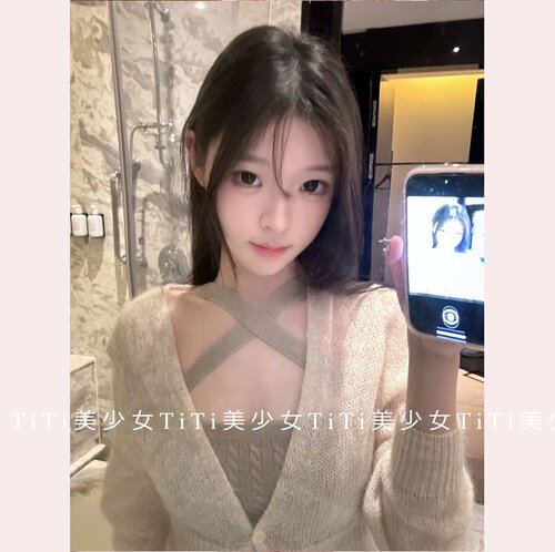 抹胸吊带v领针织修身毛衣外套女