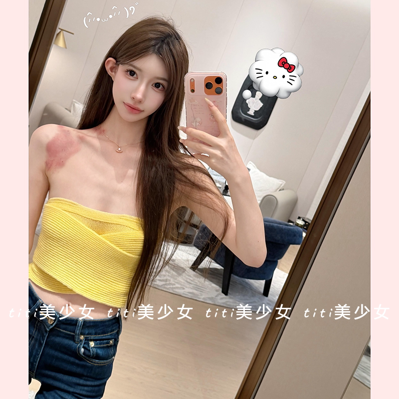 显白抹胸背心纯欲百搭短款上衣图片