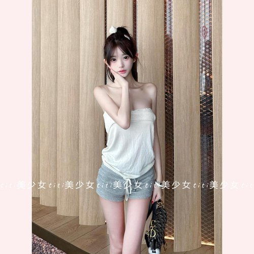 法式小众设计感纯欲针织抹胸背心