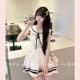 学院风纯欲海军领衬衫 TiTi美少女 系带收腰连衣裙甜美a字短裙