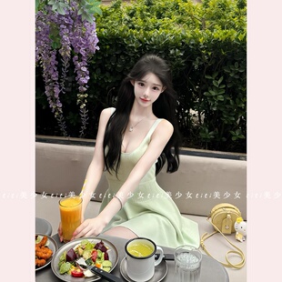 无袖 纯欲风性感吊带连衣裙女2026春季 裙子百搭外穿 TiTi美少女