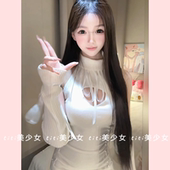 裙子纯欲包臀短裙 套针织挂脖连衣裙绑带修身 TiTi美少女 露背袖