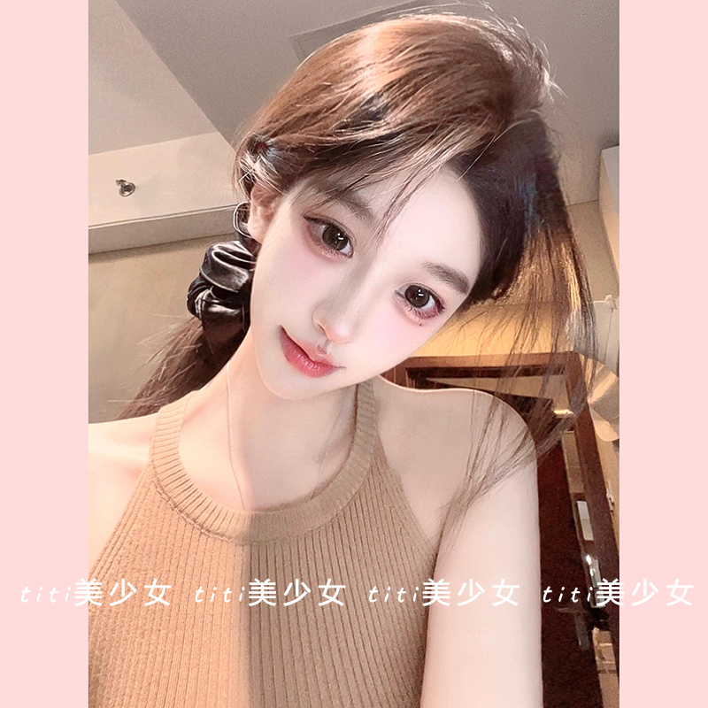 【TiTi美少女】纯欲风挂脖针织吊带背心修身百搭短款无袖上衣外穿,女装/女士精品,大码内搭,淘宝优惠券,粉丝福利购,淘宝优惠卷