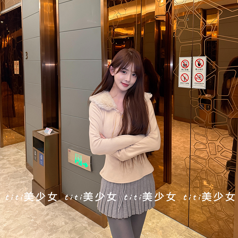 【TiTi美少女】法式名媛风毛毛领绑带纯欲辣妹软糯气质长袖上衣,女装/女士精品,大码内搭,淘宝优惠券,粉丝福利购,淘宝优惠卷