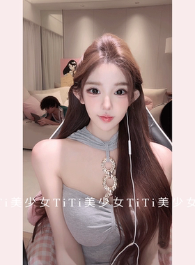 【TiTi美少女】灰色镂空带胸垫吊带背心女夏上新外穿无袖抹胸上衣