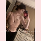 上衣 外穿短款 TiTi美少女 纯欲不规则粉色斜肩针织吊带背心无袖