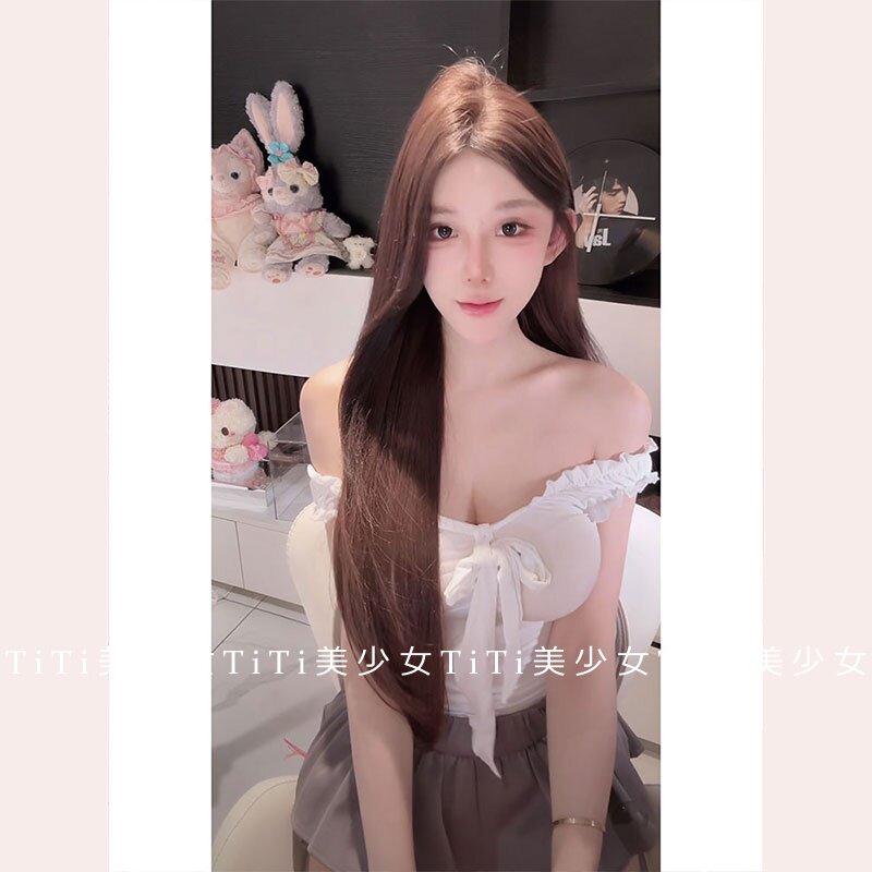 性感蝴蝶结木耳边吊带背心图片