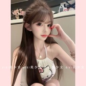 纯欲Kitty挂脖可爱少女背心春季 TiTi美少女 内搭性感外穿上衣
