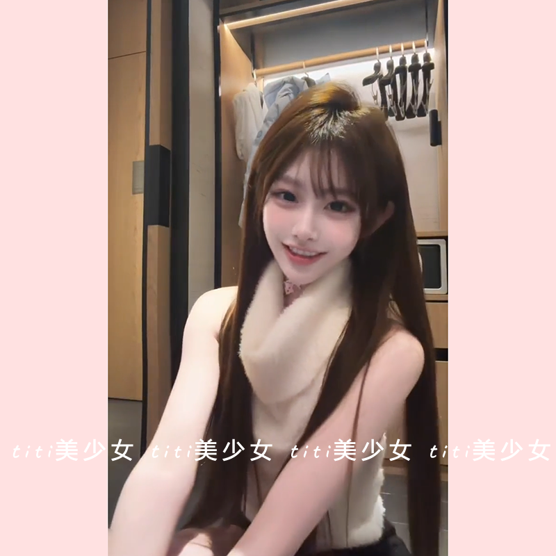 【TiTi美少女】白色堆堆领针织背心性感高领修身毛毛内搭毛绒上衣,女装/女士精品,大码内搭,淘宝优惠券,粉丝福利购,淘宝优惠卷