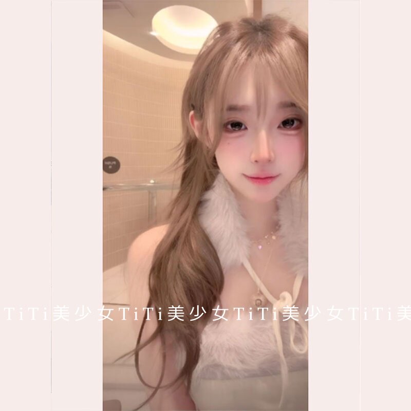 【TiTi美少女】秋冬圣诞毛毛抹胸&围脖纯欲内搭性感甜妹打底衫女