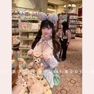 【TiTi美少女】秋季韩版性感长袖高腰短款娃娃衫上衣a字蓬蓬短裙