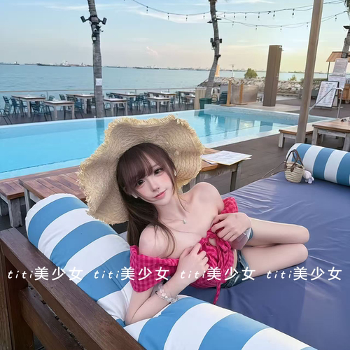 短袖修身泡泡袖绑带上衣