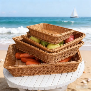 超市水果陈列柜编织筐蔬菜篮商场道具陈列筐水果筐生鲜收纳篮摆摊