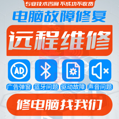 电脑维修远程修复系统疑难杂症在线解决软件网络问题咨询技术服务