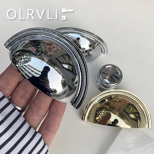 olrvli黄铜金色银色半圆贝壳拉手