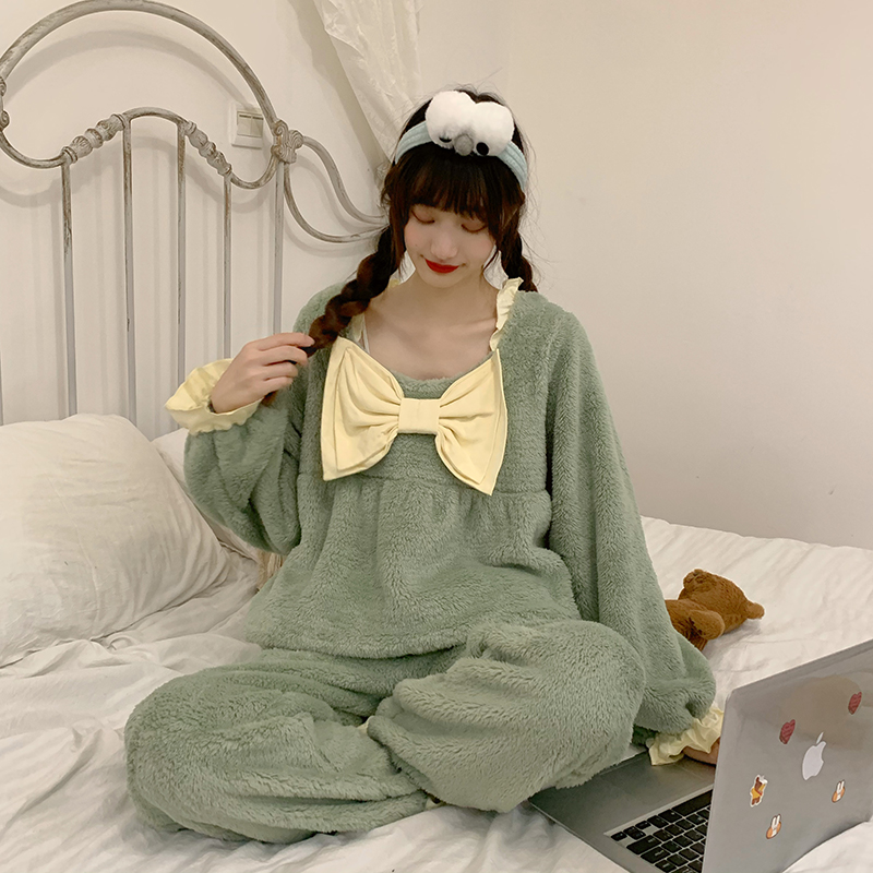 Real price ~ new bow doll collar chic casual simple loose Plush suit