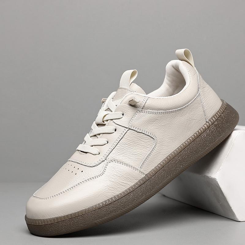 男士一脚蹬真皮休闲皮鞋新款时尚百搭简约耐磨男鞋软皮软底德训鞋