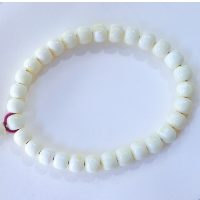 正品天然俄料精品满蜡白蜡蜜蜡9mm老型女款手串文玩收藏珠宝饰品