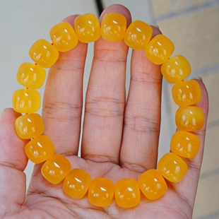 正品 天然俄料蜜蜡精品焦皮料蜜糖色老型12mm手串文玩收藏珠宝饰品
