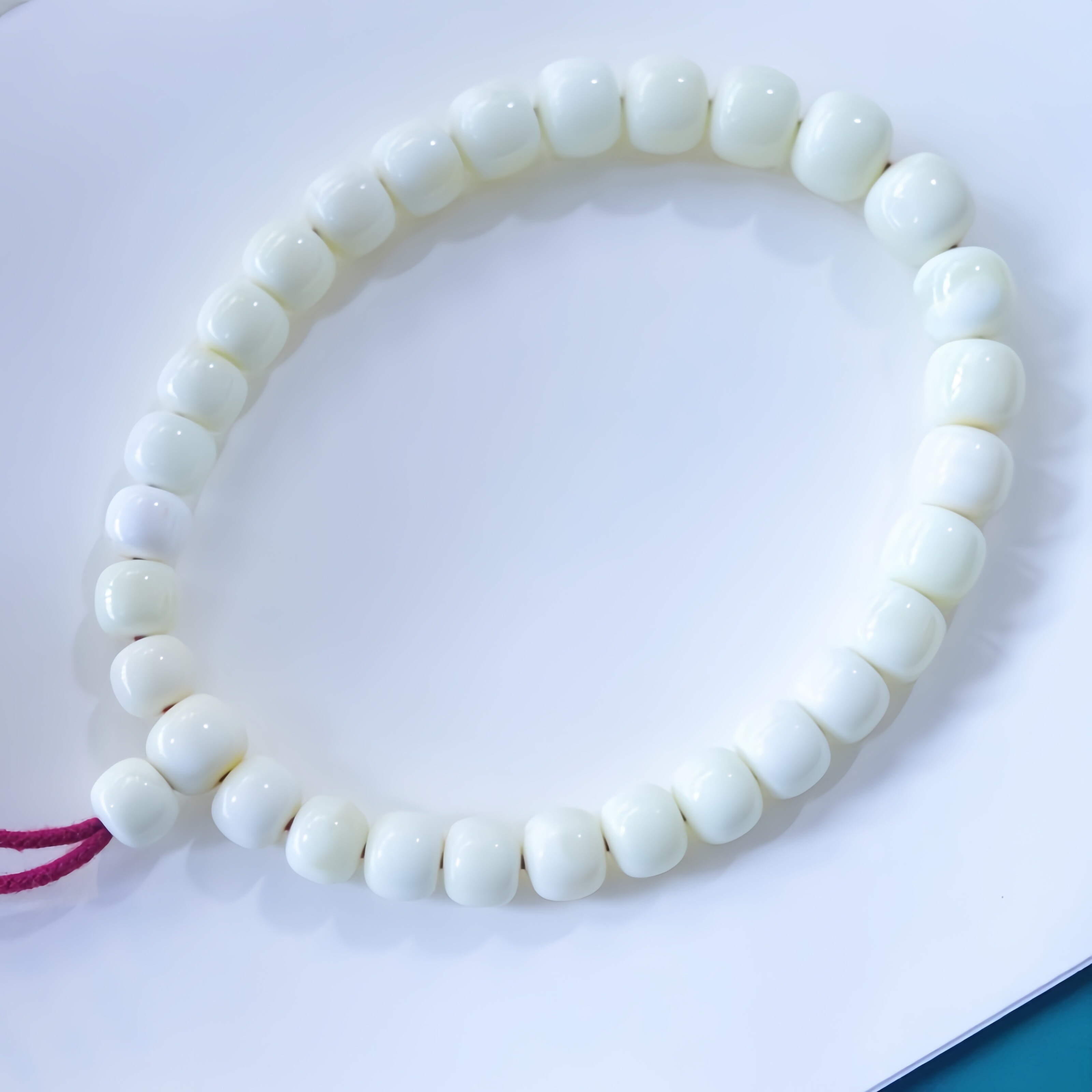 正品天然俄料精品满蜡瓷白蜡蜜蜡11.2mm老型手持手链文玩珠宝饰品
