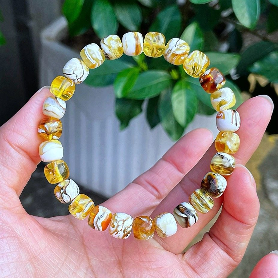 正品天然俄料精品金瓷白沁色溶洞蜜蜡8.5mm老型手链文玩珠宝饰品,珠宝/钻石/翡翠,手饰,淘宝优惠券,粉丝福利购,淘宝优惠卷