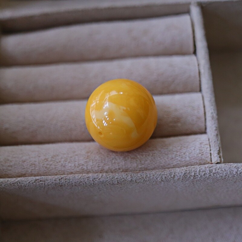 正品天然俄料小有年份老蜜蜡23.3mm圆珠单珠吊坠文玩配饰珠宝饰品