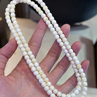 正品天然俄料精品白蜡蜜蜡6mm老型108佛珠文玩百搭收藏珠宝饰品