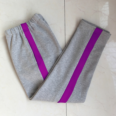 浅灰色直筒加绒加厚校服裤子