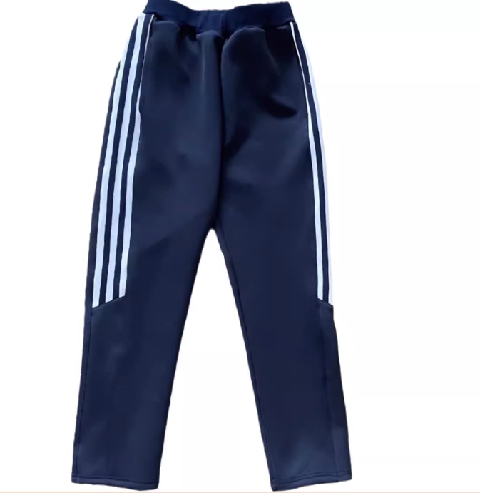 藏蓝裤拼三道半截白杠直筒中小学生校服裤春秋新款运动休闲可定制