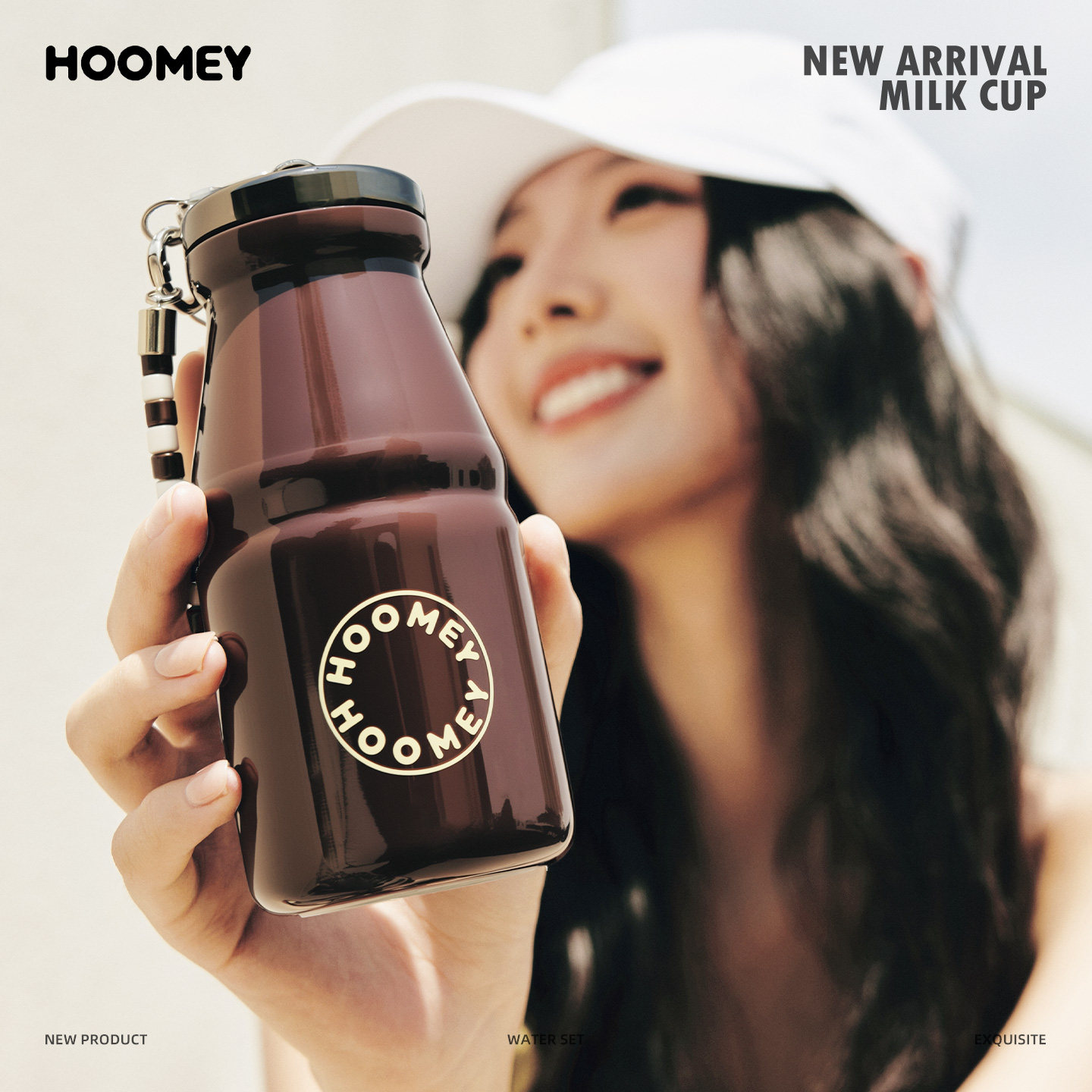hoomey保温杯小巧便携水杯女生2026新款口袋便携迷你外出咖