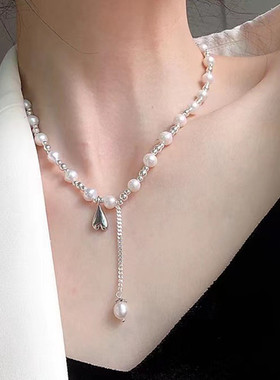 然淡水珍珠项链女轻奢高级感纯银