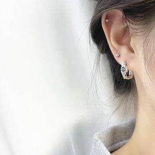 2022年新潮极简几何方形耳扣女设计感耳饰气质高级感耳环纯银耳坠
